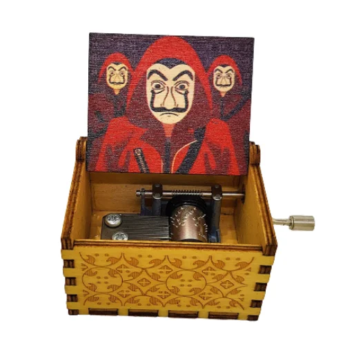 Money Heist Wooden Handcrafted Music Box - La Casa le Team: Unmask the Symphony of Intrigue 🏴‍☠️🎶