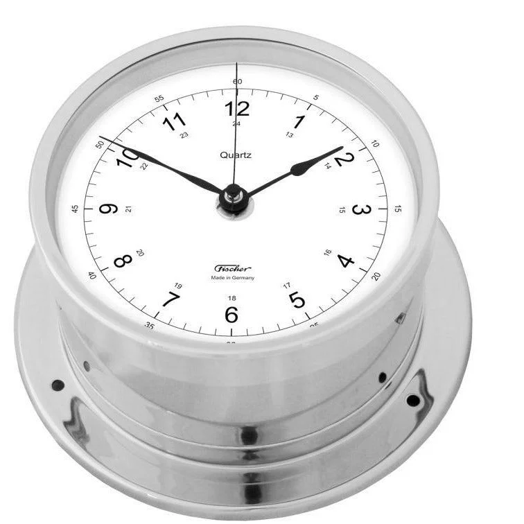 Nautical Polished Chrome  Precision Quartz Clock