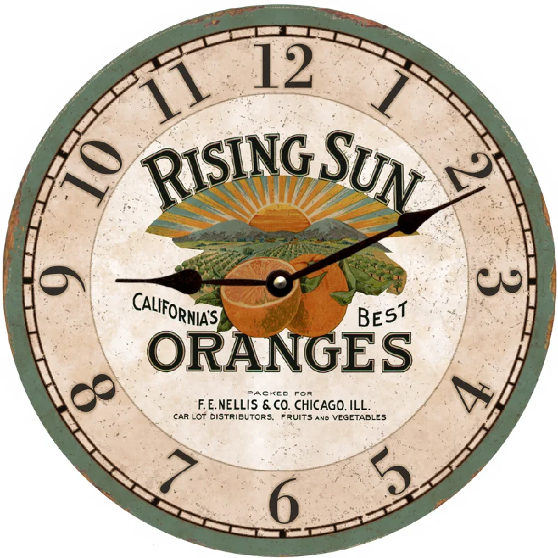 Orange Clock- Oranges Wall Clock- Kitchen Clock