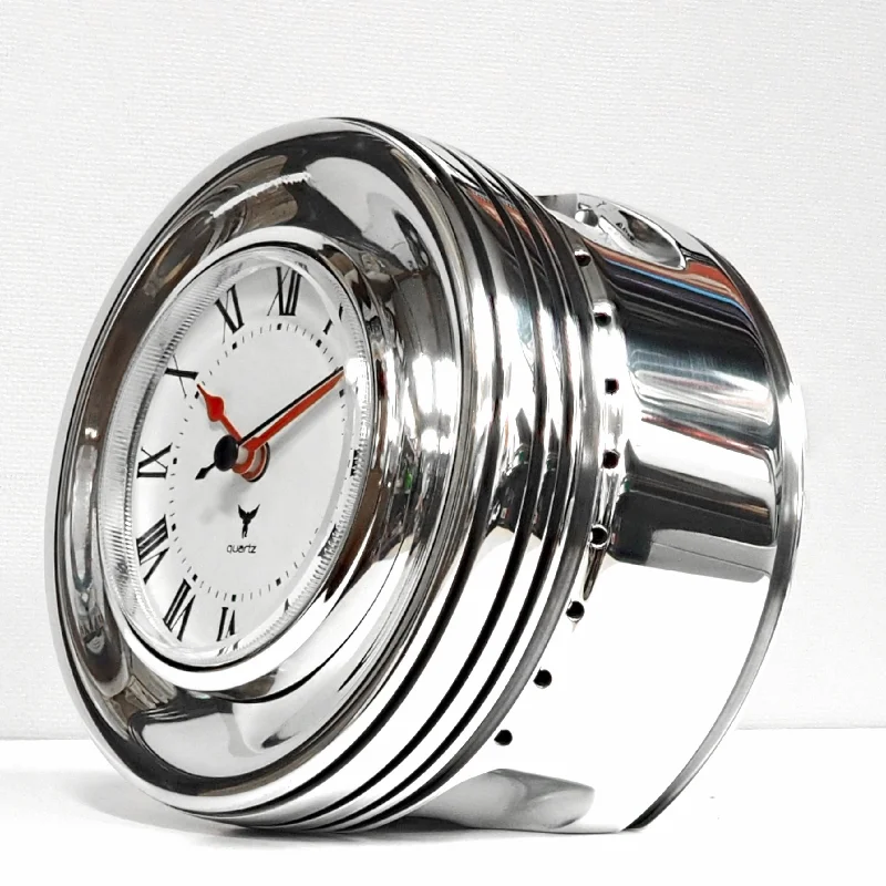 P51 MUSTANG Polished Rolls Royce Packard V1650 Merlin WWII Warbird Airplane Engine Piston Desk Clock