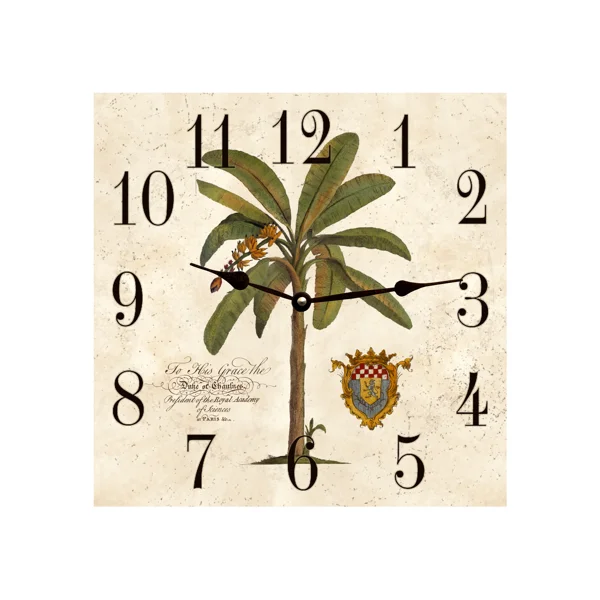 Palm Tree Clock- Square Palm Tree Clock