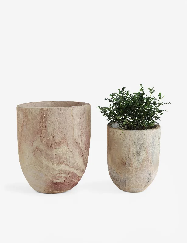 Patton Wood Planter Pots (Set of 2)