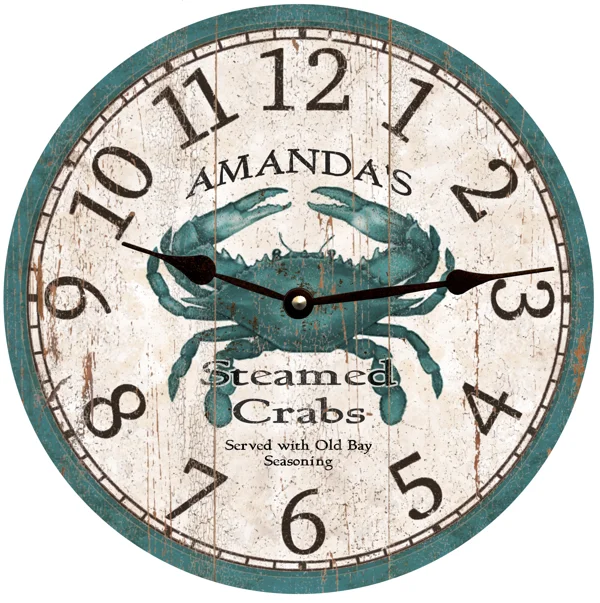 Personalized Blue Crab Clock-Blue Crab Wall Clock