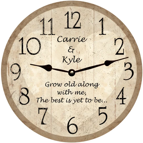 Personalized Grow Old Along with Me Wedding Clock