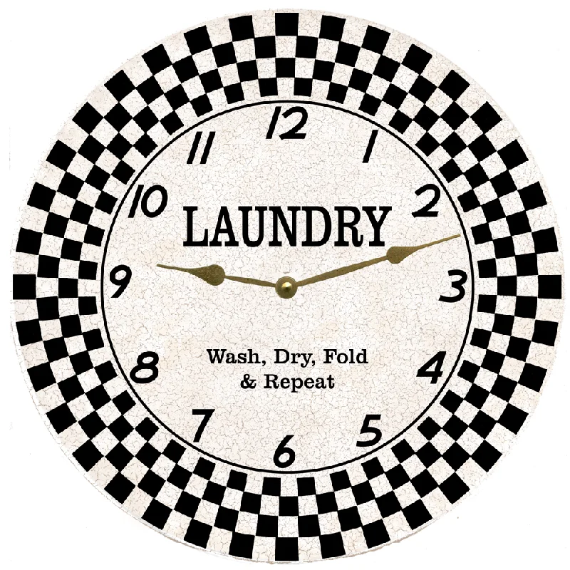 Personalized Laundry Clock- Classic Retro Laundry Clock