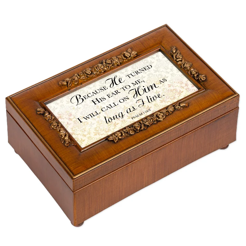 I Will Call On Him Petite Rose Music Box Plays Amazing Grace