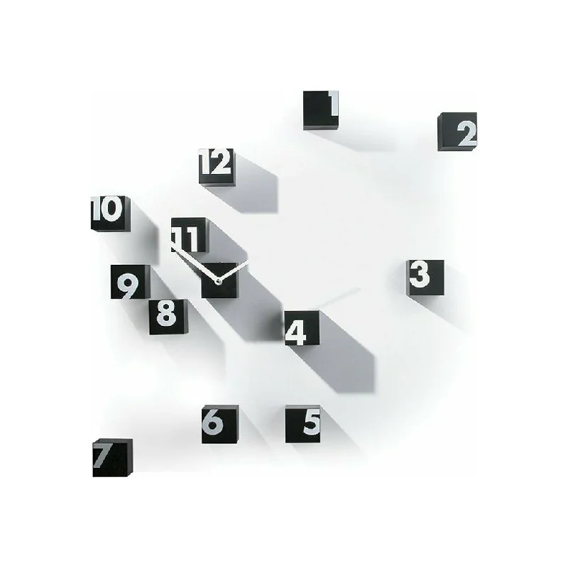 Progetti - Rnd Time Wall Clock in Black & White - Made in Italy