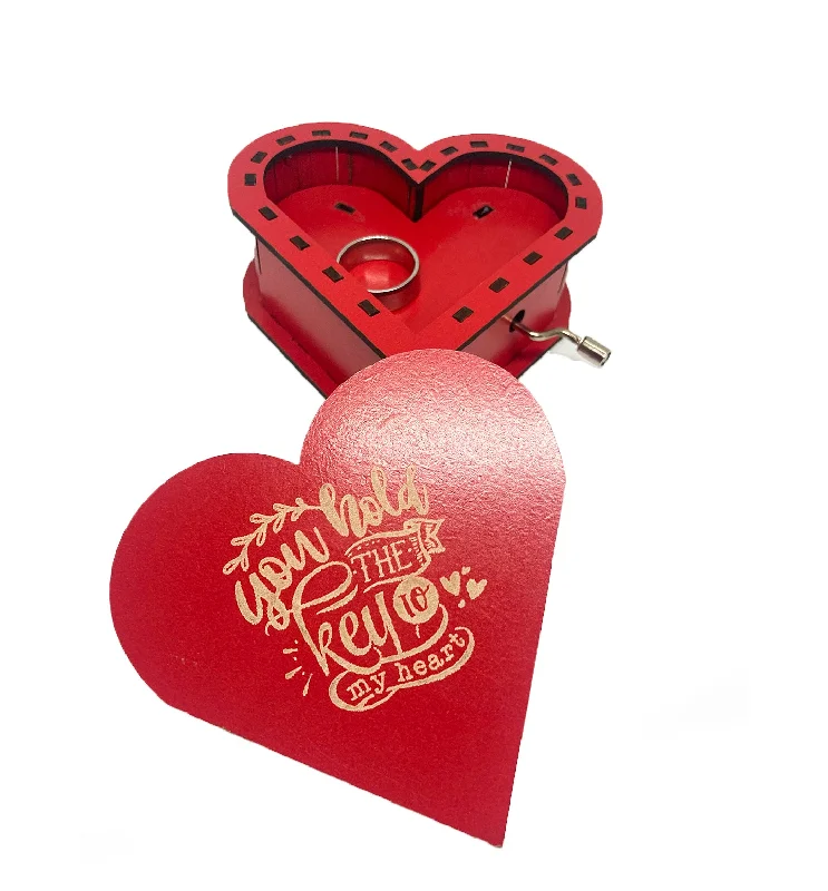 Red Heart Music Box with Ring: A Romantic Melody to Propose Your Love 💍🎶