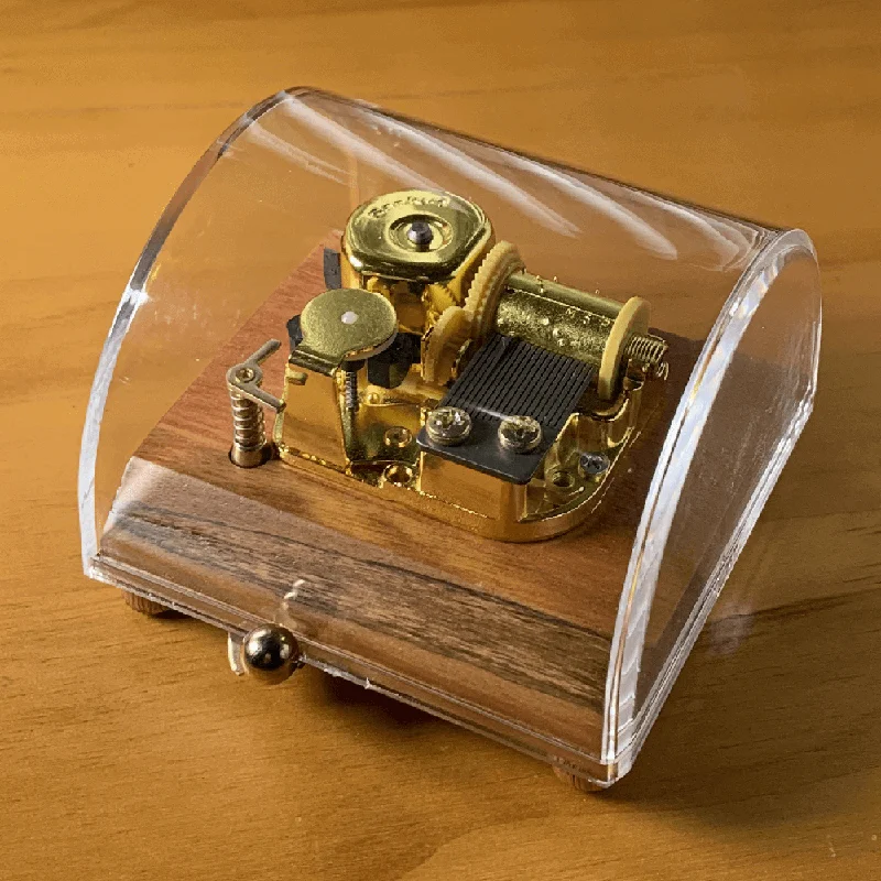 Spirited Away Wooden Music Box with Transparent Cover and ON/OFF Switch ( Tune: One Summer's Day / Always with Me )