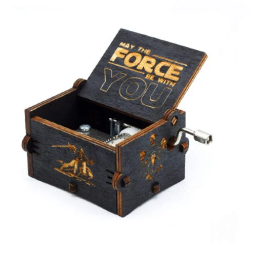 Star Wars Wooden Handcrafted Music Box: Embrace the Dark Side in Sleek | Black