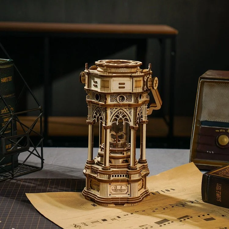 Victorian Lantern Mechanical Music Box 3D Wooden Puzzle