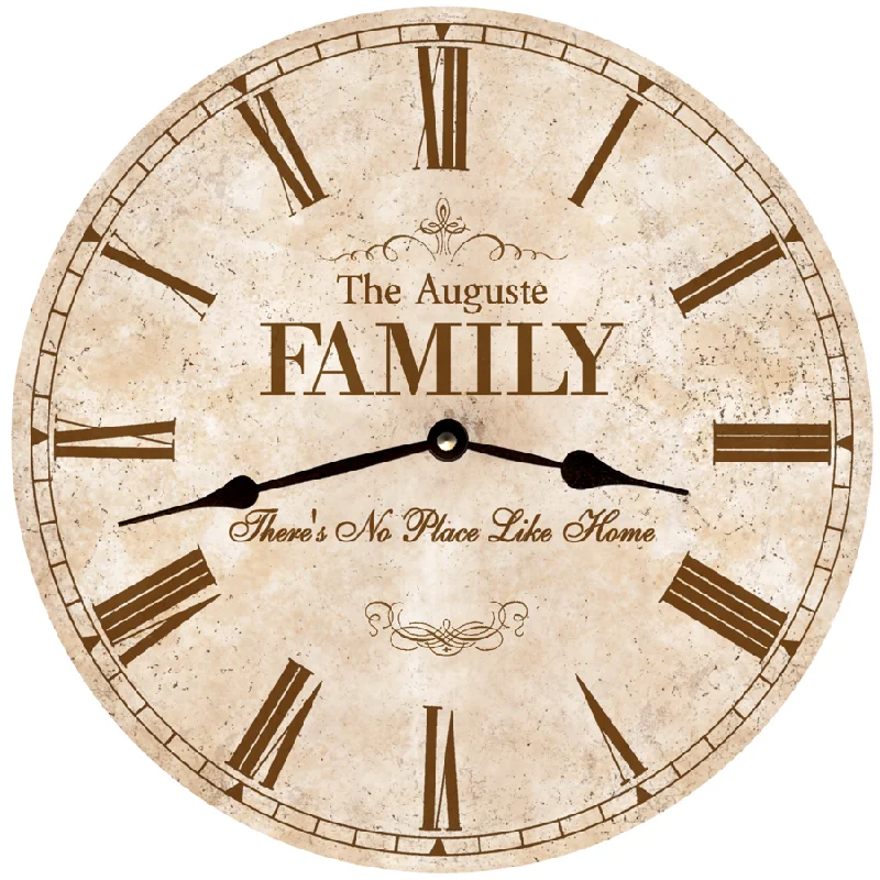 White Clock with Custom Family Name