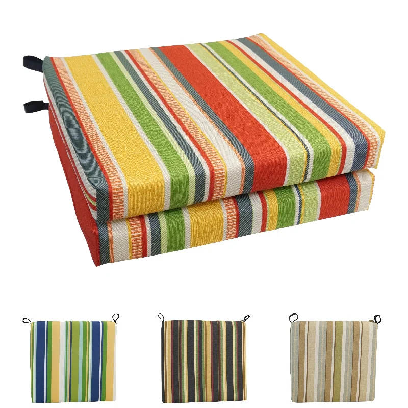 20-inch by 19-inch Patterned Outdoor Chair Cushions (Set of 2)