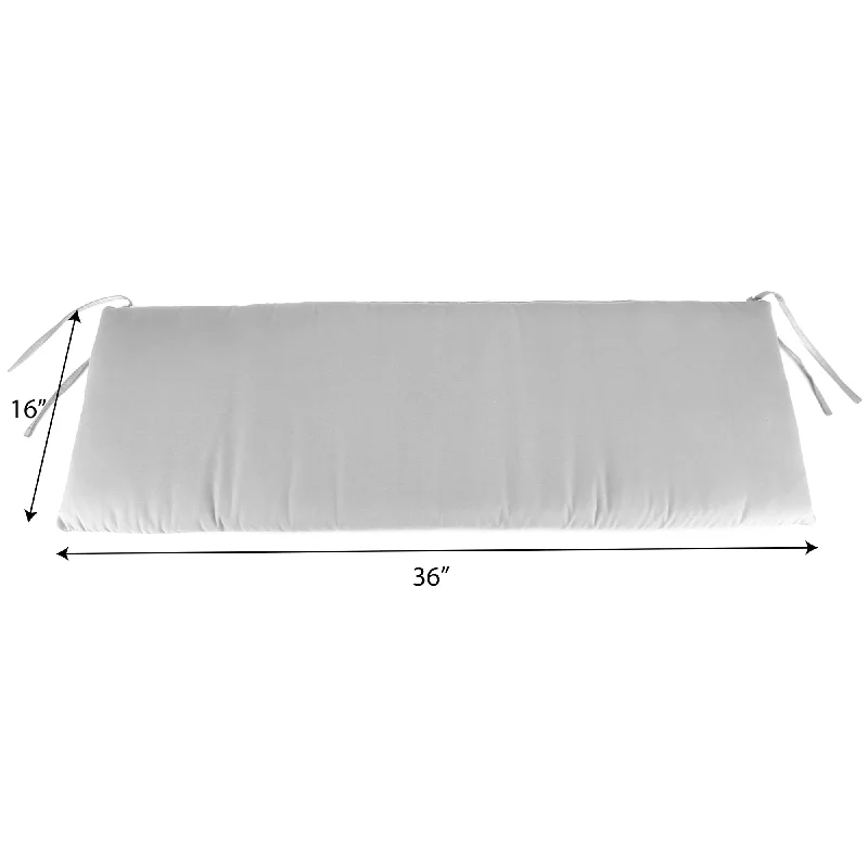 36" x 16" Outdoor Bench Cushion with Ties - 16'' L x 36'' W x 3'' H