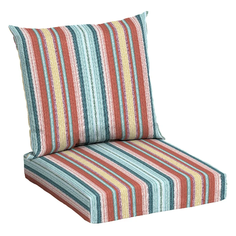 45" x 22.75" Stripe Rectangle Outdoor 2-Piece Deep Seat Cushion