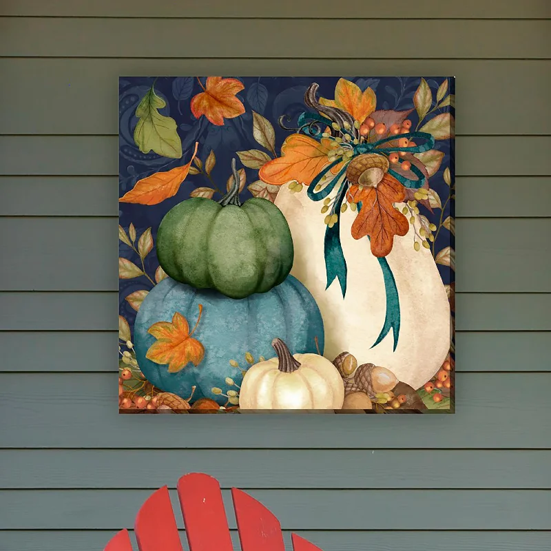 Harvest Pumpkins Indoor/Outdoor Canvas Wall Art