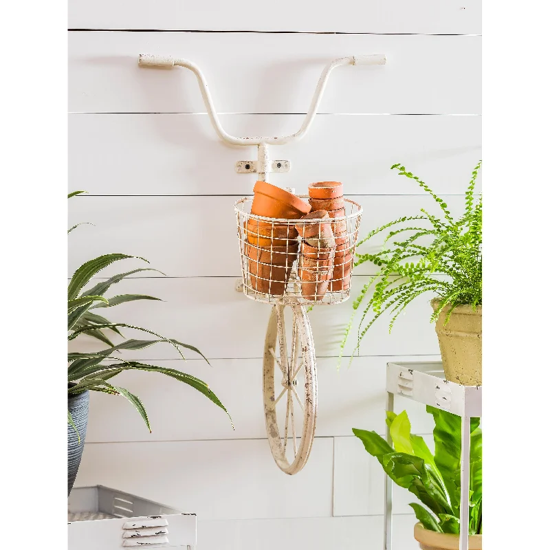 White Metal Bicycle Wall Art