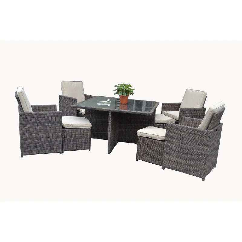 9-Piece Outdoor Dining Table Set with Cushions by Moda Furnishings