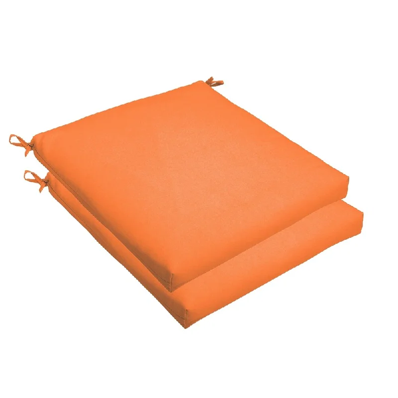 Bright Orange 19 x 2.5-inch Chair Cushion - Bristol (Set of 2)