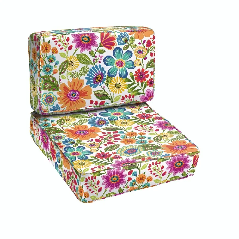 Galliford Multi Floral Indoor/ Outdoor Corded Chair Cushion Set