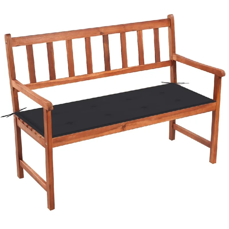 Garden Bench with Cushion 47.2" Solid Acacia Wood