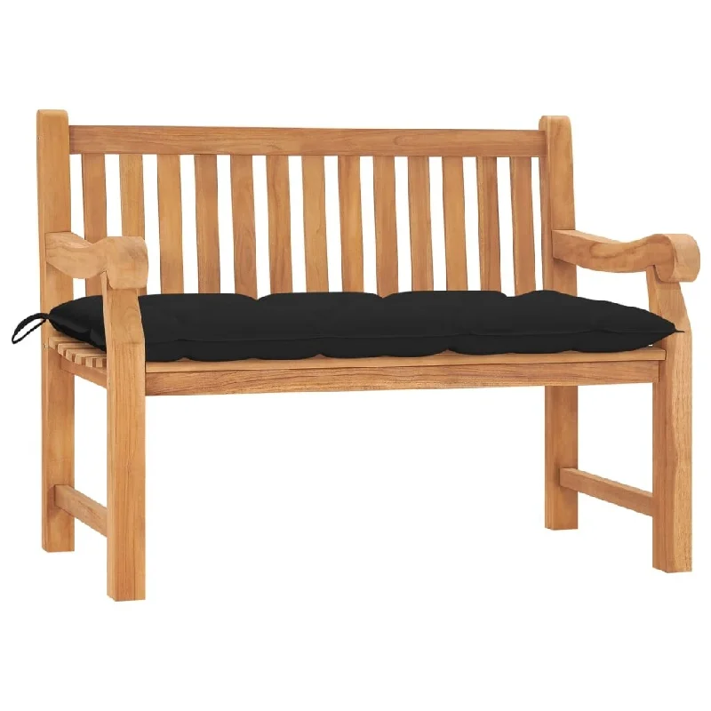 Garden Bench with Cushion 47.2" Solid Teak Wood