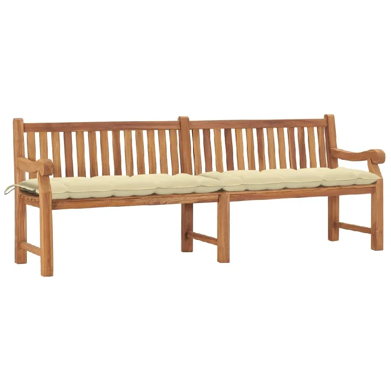 Garden Bench with Cushion 94.5" Solid Teak Wood