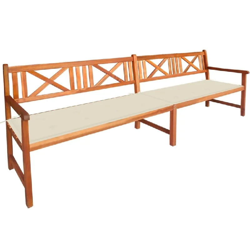 Garden Bench with Cushions 94.5" Solid Acacia Wood