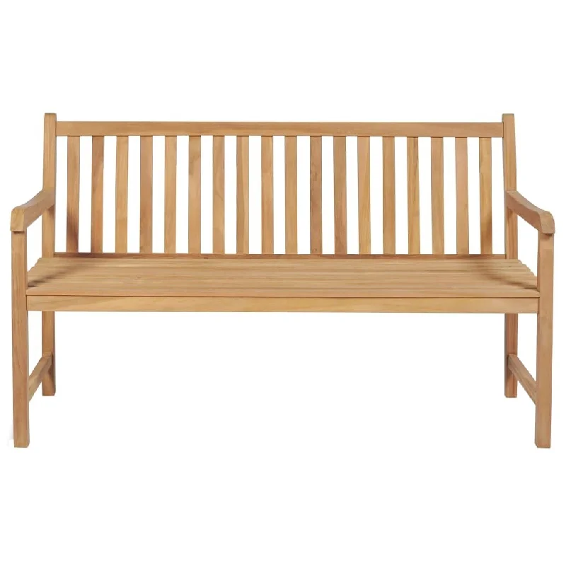 Garden Bench with Red Cushion 59.1" Solid Teak Wood