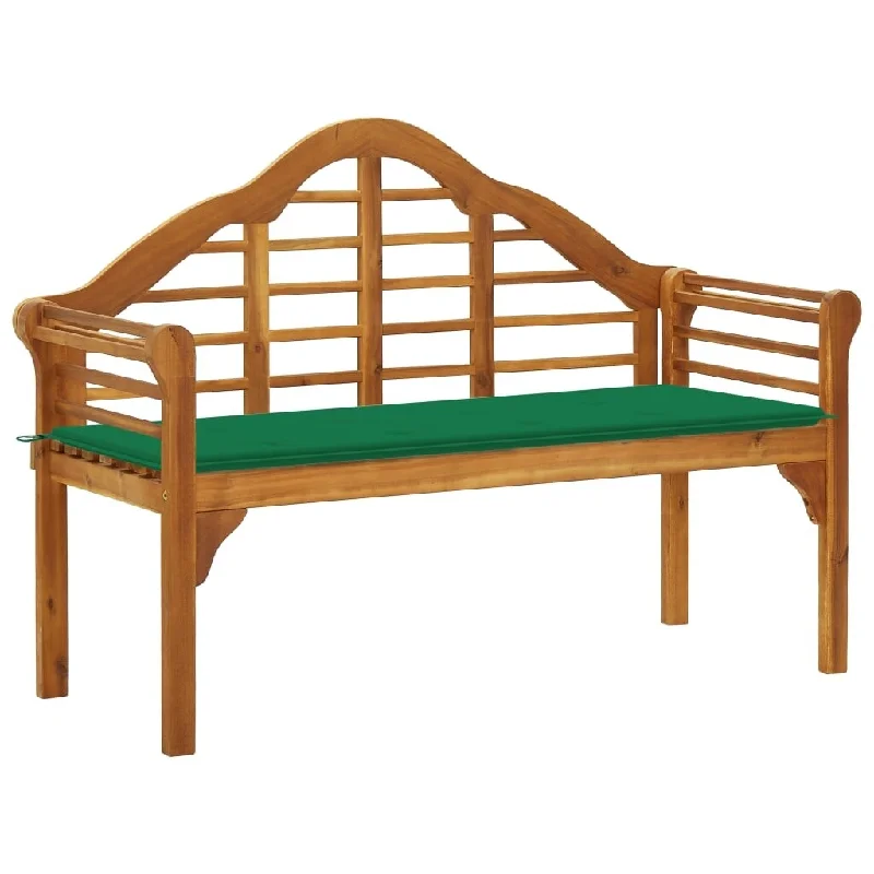 Garden Queen Bench with Cushion 53.1" Solid Acacia Wood