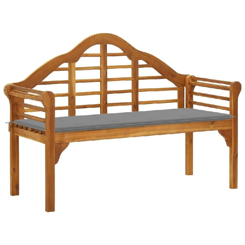 Garden Queen Bench with Cushion 53.1" Solid Acacia Wood