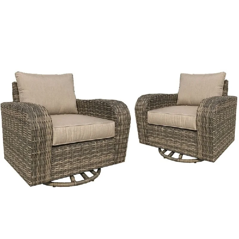 GatherCraft Brunswick Club Swivel Rocker With Cushions Set of 2