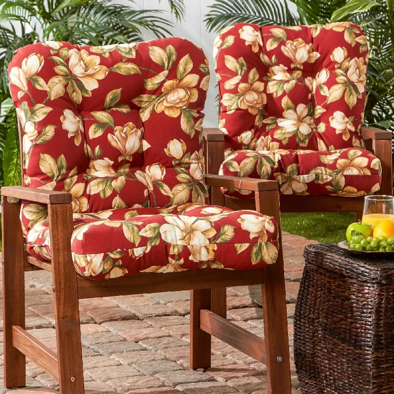 Greendale 21 x 42-inch Outdoor Seat/Back Chair Cushion (Set of 2) (Cushions Only)