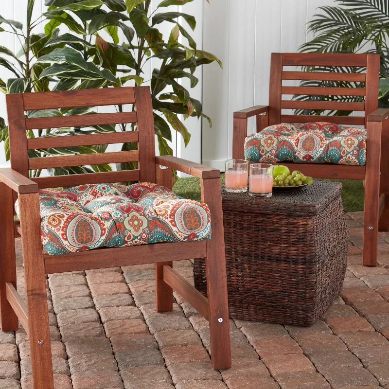 Greendale Home Fashions Multicolor Outdoor Dining Seat Cushion (Set of 2)