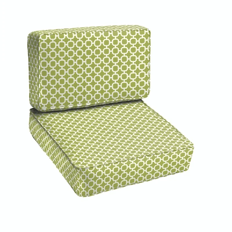 Hadley III Pear Green Chainlink Indoor/ Outdoor Corded Chair Cushion Set