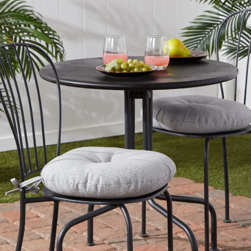 Outdoor 15-inch Round Bistro Chair Cushions (Set of 2)