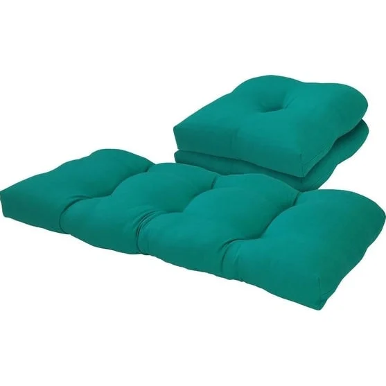 Outdoor Solid Teal 3 Piece Cushion Set - 19"x44", 19"x19"