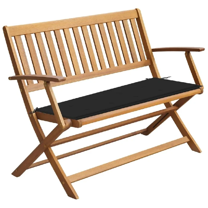 Patio Bench with Cushion 47.2" Solid Acacia Wood