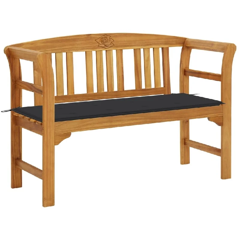 Patio Bench with Cushion 47.2" Solid Acacia Wood