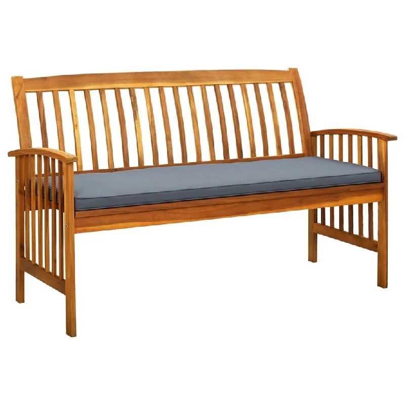 Patio Bench with Cushion 57.9" Solid Acacia Wood