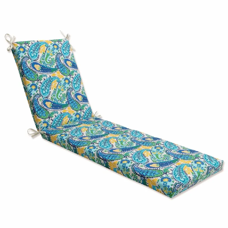 Pillow Perfect Outdoor Amalia Paisley Blue Chaise Lounge Cushion 80x23x3 - 80 X 23 X 3 - 80 X 23 X 3