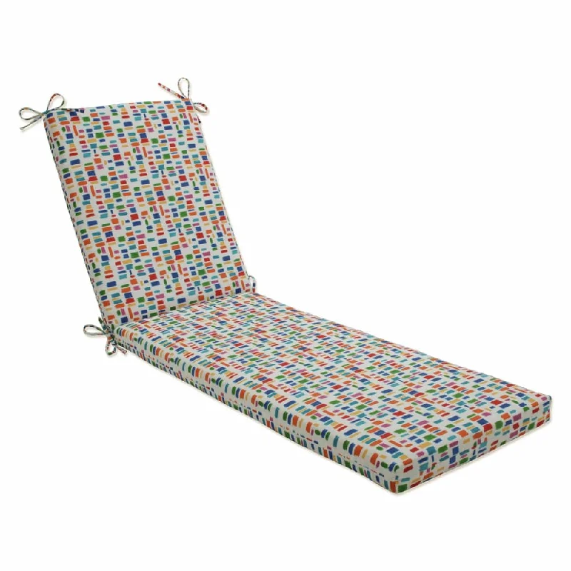 Pillow Perfect Outdoor | Indoor Color Tabs Primaries Chaise Lounge Cushion 80 X 23 X 3