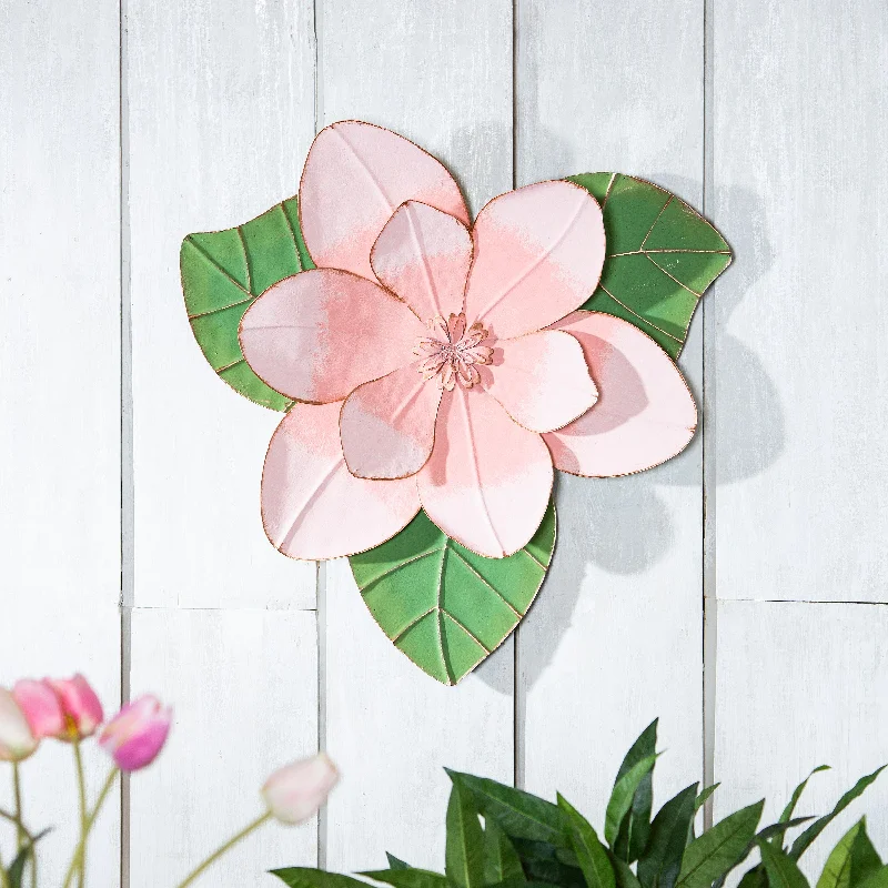 Magnolia Metal Wall Art, Pink