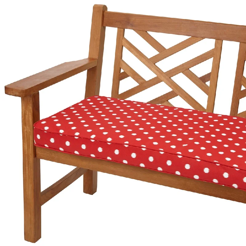 Red Dots 60-inch Indoor/ Outdoor Corded Bench Cushion