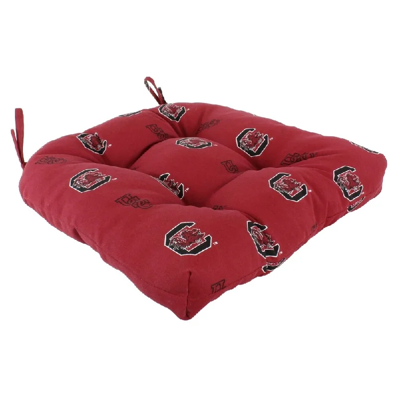 South Carolina Gamecocks Indoor / Outdoor Seat Cushion Patio D Cushion 20" x 20", 2 Tie Backs - 20" x 20" x 3"