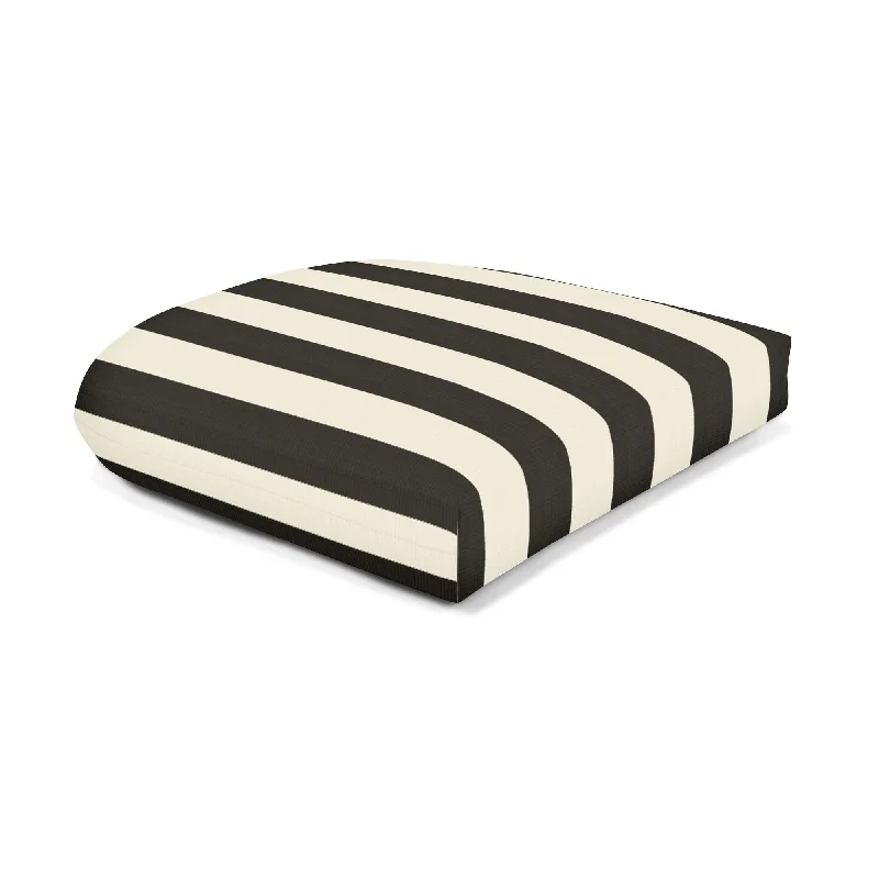 Sunbrella 18 x 18 striped fabric curved back seat cushion