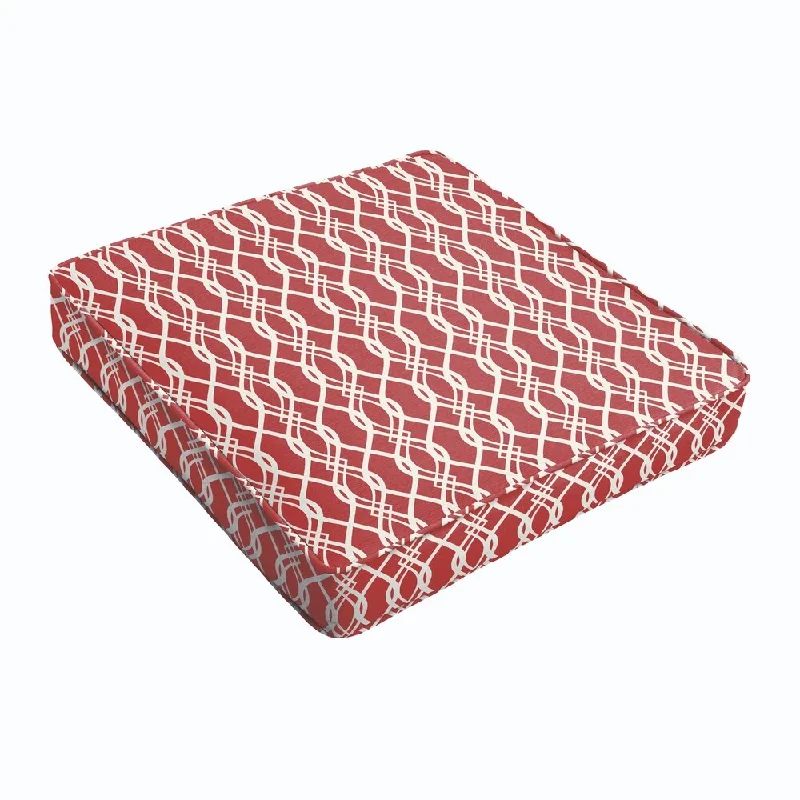 Wavy Red Square Cushion - Corded