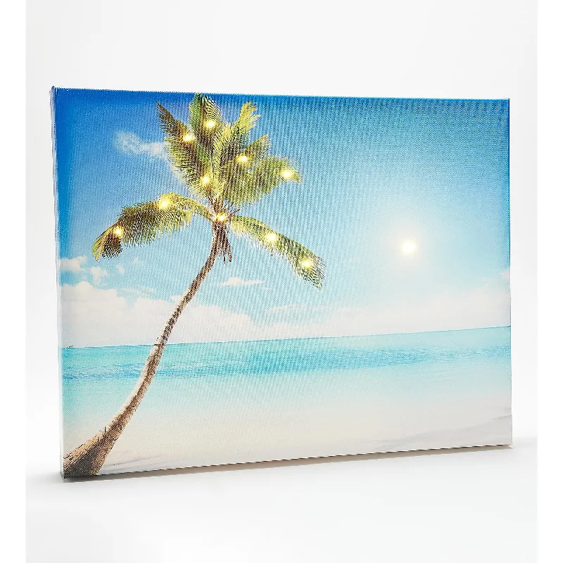 Seaside Palm Illuminated Outdoor Canvas