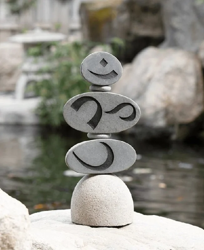 Artistic Om Garden Cairn Sculpture