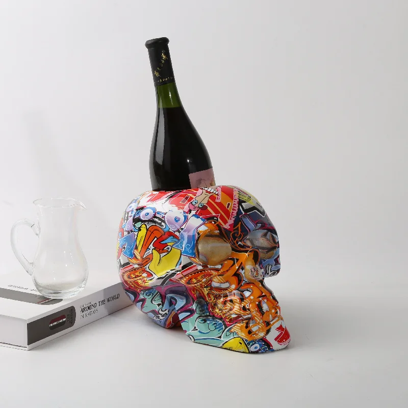 ArtZ® Graffiti Painted Skull Bottle Holder